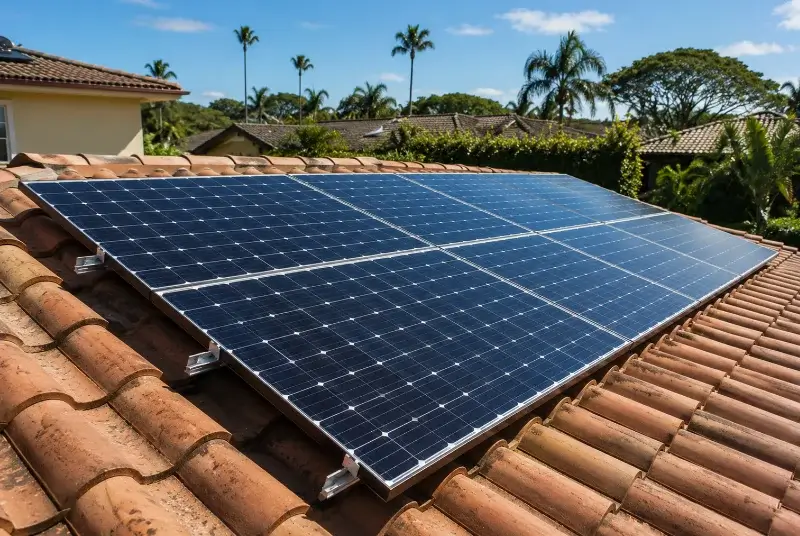 Installation de panneaux solaires à la Celle